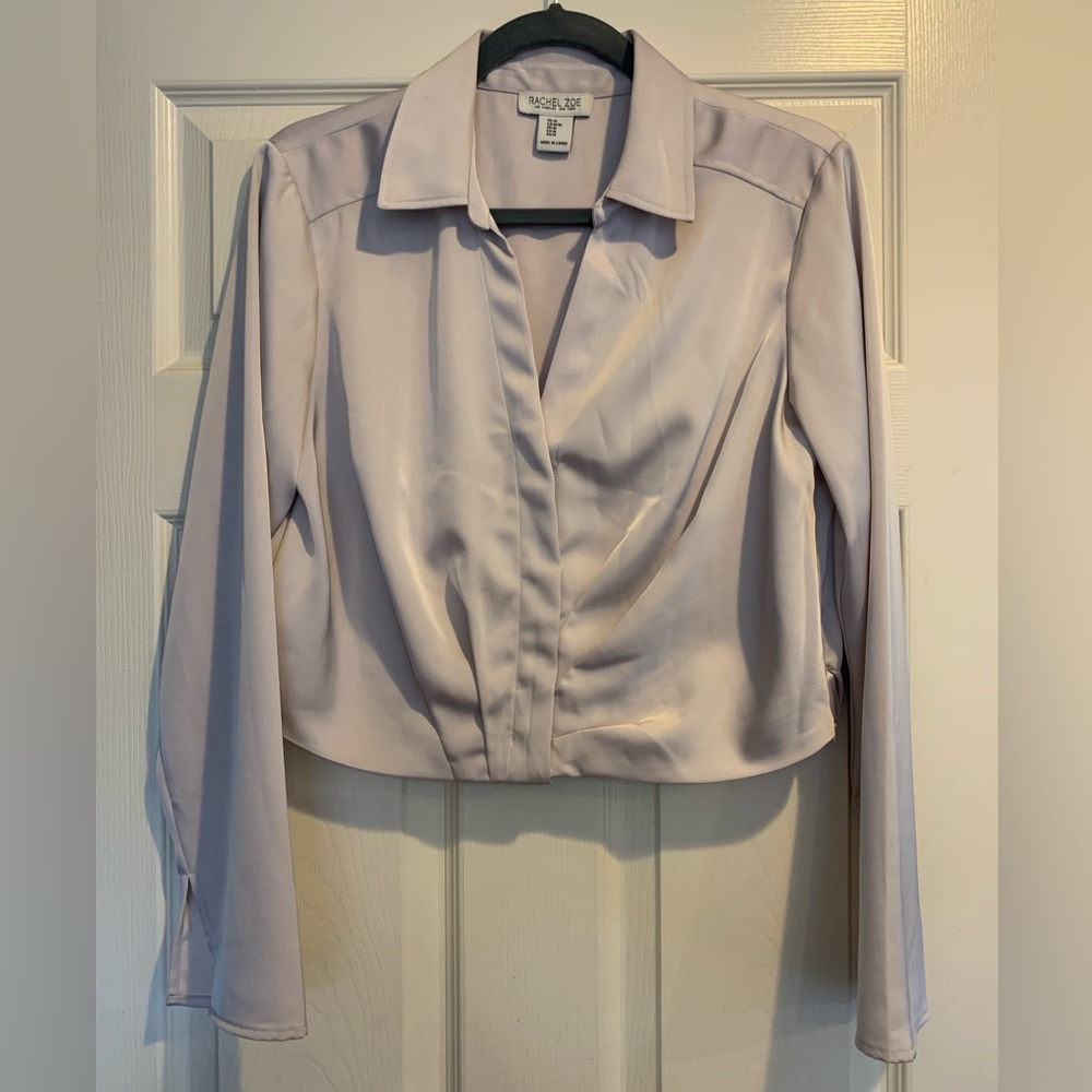 Rachel Zoe 🍸✨🫶 Cream Satin Blouse Size Medium